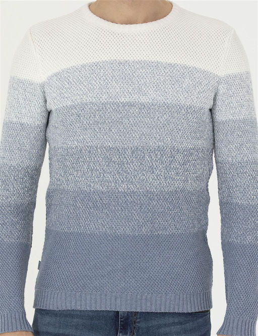 Koyu Mavi Slim Fit Bisiklet Yaka Triko Kazak - Pierre cardin фото 6