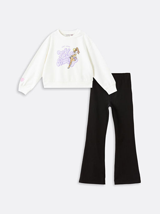 Bisiklet Yaka Lola Bunny Bask?l? K?z ?ocuk Sweatshirt ve Tayt