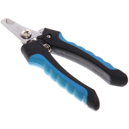 Цена за 3 шт. Когтерез для животных "ЗООУЛЬТРА", пружинный механизм, ручки прорезиненные - волна, цвет чёрный / голубой, 12см