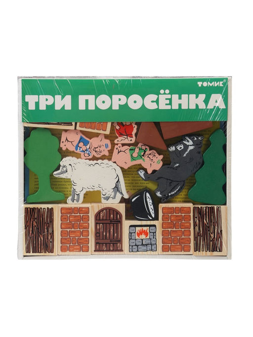 Конструктор деревянный «Сказки. Три поросёнка», 34 детали