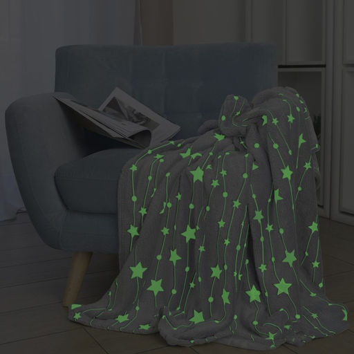 Плед светящийся Casa Conforte Stella 100х150см, серый, фланель 190 гр/м, пэ100%  фото 3