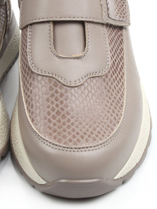 03-A238-5 DK. BEIGE Кроссовки женские (натуральная кожа)