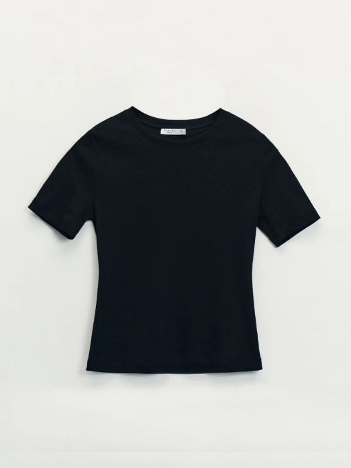 Базовая футболка в рубчик / Zarina  фото 7