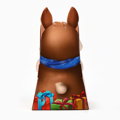 Цена за 5 шт. Коробка новогодняя складная с окном «Зайчик», 9×16.5×6 см