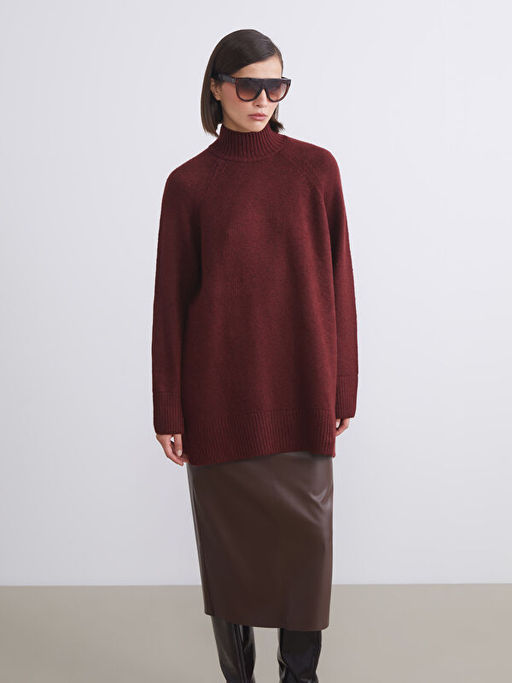 Yar?m Bal?k?? Yaka Kad?n Triko Kazak