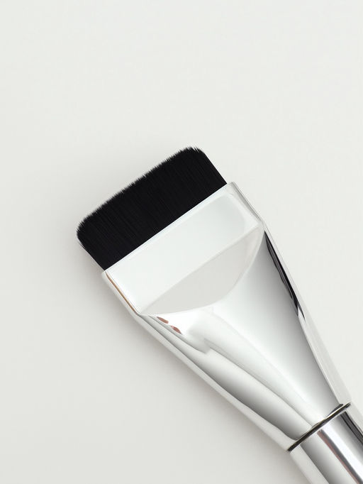 Кисть для макияжа, 14 см, серебристая