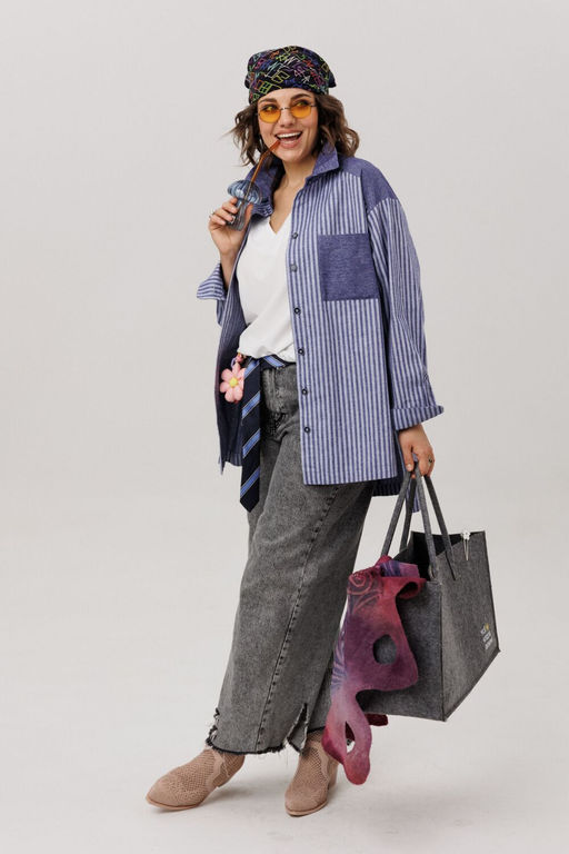 Рубашка ANELLI 1800 предгрозовая синь фото 3