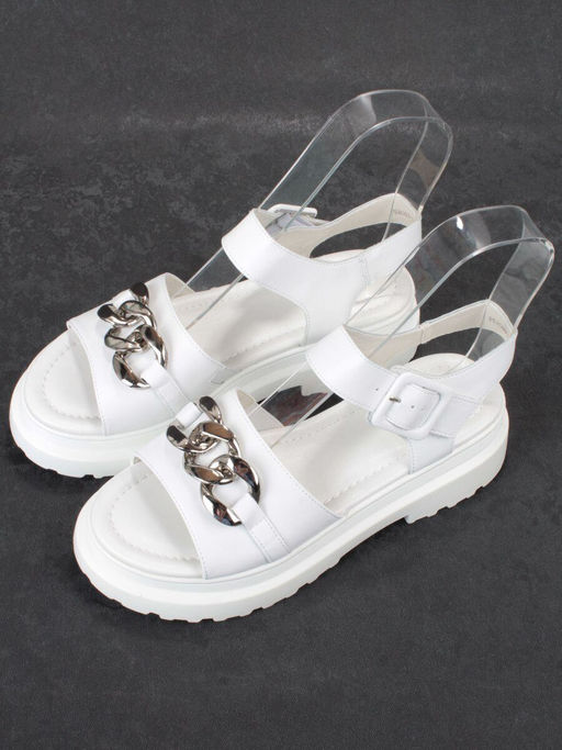 08-PEAG03-1 WHITE Босоножки женские (натуральная кожа) - Фабричный китай фото 5