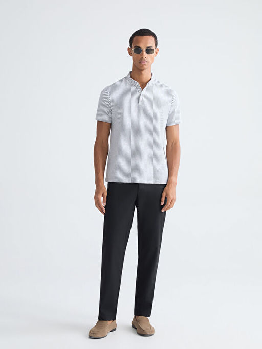 Hakim Yaka ?izgili Erkek Ti??rt