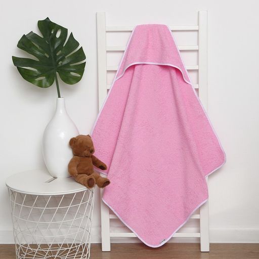 Полотенце уголок махровое Крошка Я 85х85 см, цвет розовый, 100% хлопок, 340 г/м2  фото 16