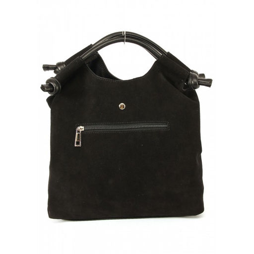 Сумка женская натуральная замша ADEL-267 (отделка ИСК/КОЖА), 3отд, плеч/рем. черный 265448 - Adelia фото 2