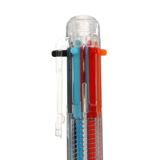 Цена за 2 шт. Ручка шариковая Calligrata, автоматическая, 6-цветная, прозрачный корпус