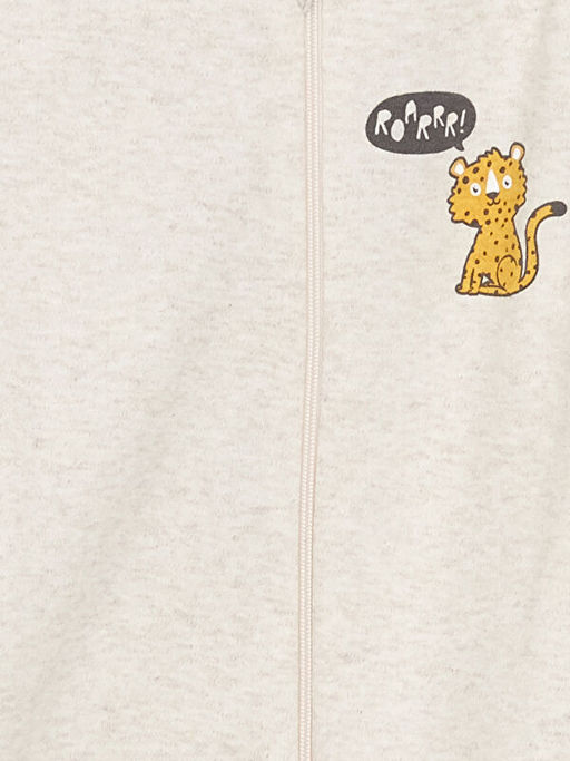 Bisiklet Yaka Uzun Kollu Bask?l? Erkek Bebek Tulum 2li