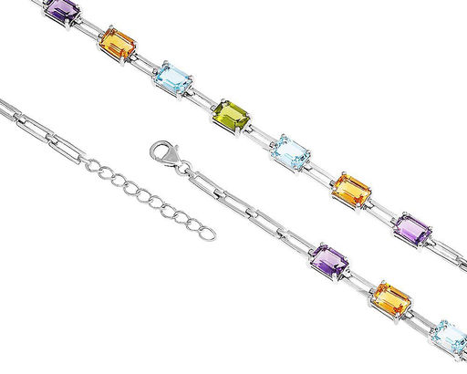 Браслет, аметист , перидот , топаз , цитрин, Кален