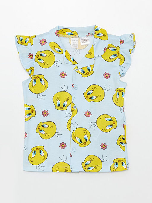 Tweety Bask?l? K?z Bebek ?ortlu Pijama Tak?m? - Waikiki фото 2