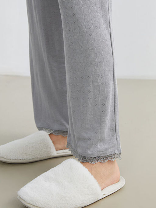 Beli Lastikli Ajurlu Kad?n Pijama Alt?