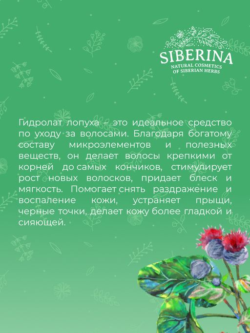 Гидролат лопуха - Siberina фото 9
