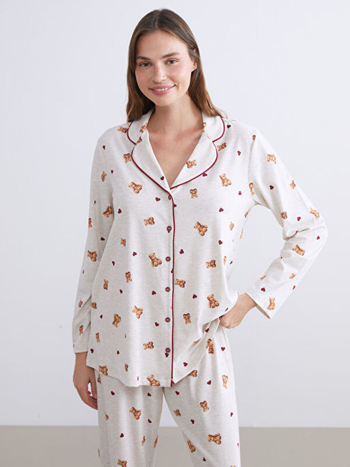 G?mlek Yaka Hamile Pijama Tak?m?