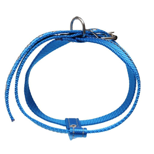 Шлейка капроновая, восьмерка, светоотражающая, 2 см,ОШ 36-56 см,ОГ 54-62 см, тёмно-синяя - Пижон фото 2