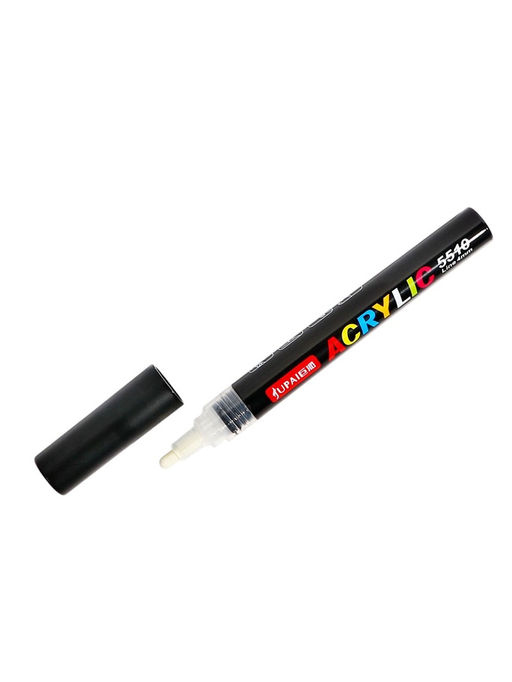 Набор акриловых маркеров 2 штуки, пулевидный наконечник 4 мм, черный, белый