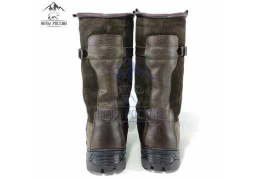 Сапоги Монголки натуральная кожа высокие коричневые, литая подошва