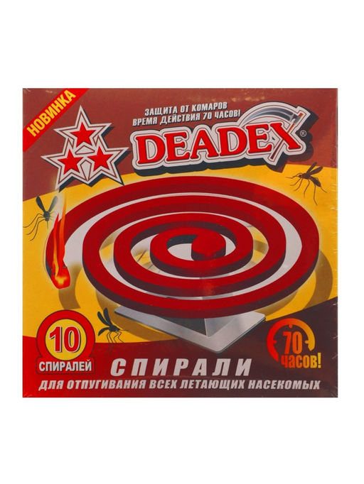 Цена за 2 шт. Спирали от комаров DEADEX, красные, 10 шт.
