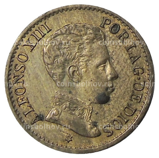 Монета 1 сентимо 1906 года Испания