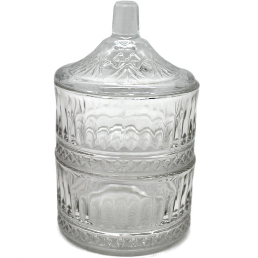 Цена за 2 шт. Ваза двухярусная для меда/икры h-11см, d-7см AMELIA FH-8