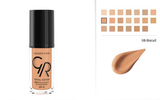 Golden Rose Крем тональный/корректор тон 08 TOTAL COVER 2in 1 Foundation & Concealer SPF15