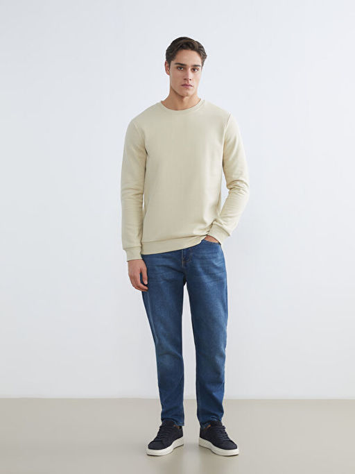 Bisiklet Yaka Erkek Kal?n Sweatshirt