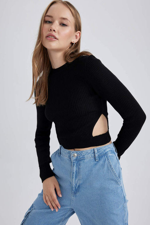 Cool Slim Fit свитер с круглым вырезом - Defacto фото 3
