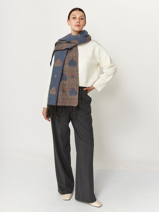 в составе ШЕРСТЬ и КАШЕМИР Большой, мягкий, теплый однотонный двусторонний палантин. - Tantino фото 5