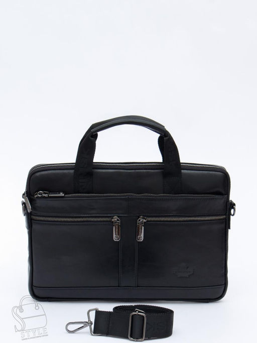Портфель мужской кожаный 33773Z black Zinimsk