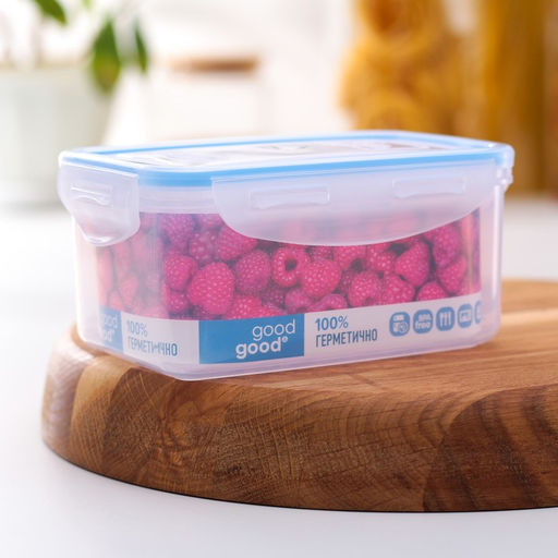 Контейнер для хранения еды Good & Good, 800 мл, с герметичной крышкой, пластик, прозрачный