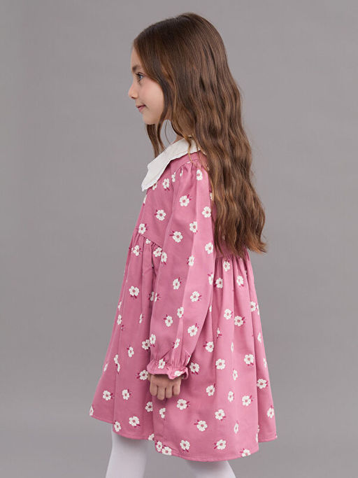 Bebe Yaka ?i?ekli K?z ?ocuk Elbise