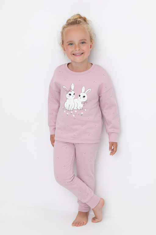 К 1581/фламинго,маленькие листья пижама дет