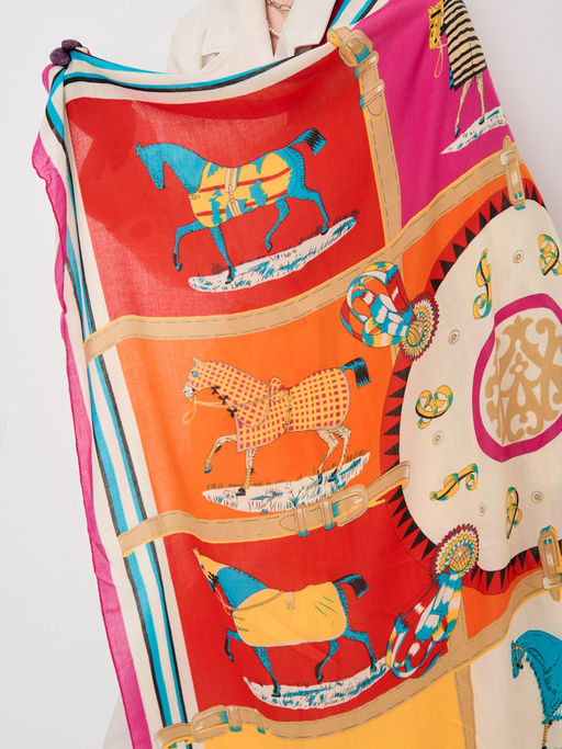 Большой,яркий платок из тонкой шерсти - Tantino фото 3