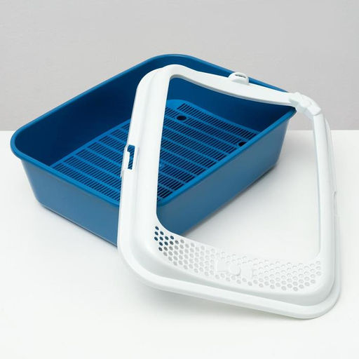 Туалет Сима с бортом + сетка + совок 30 х 39 х 13,5 см синий FIX - Пижон фото 3