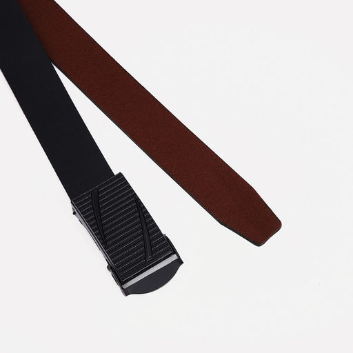 Ремень мужской, ширина 3,5 см, затяжка, пряжка тёмный металл, цвет чёрный - Simaland фото 2