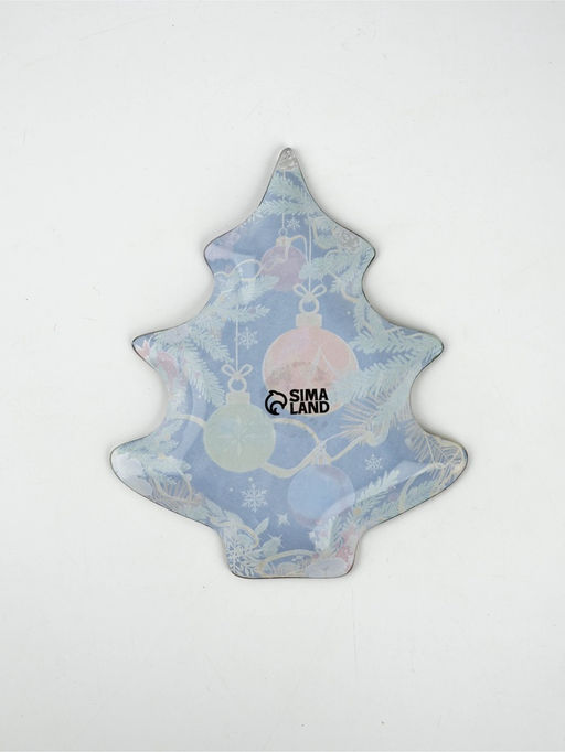 Тарелка плоская новогодняя «Новогодние игрушки», 16.5×19.5 см