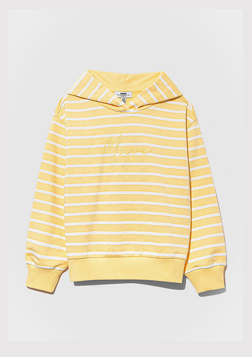 Mavi Logo Bask?l? Cizgili Sar? Sweatshirt  фото 2