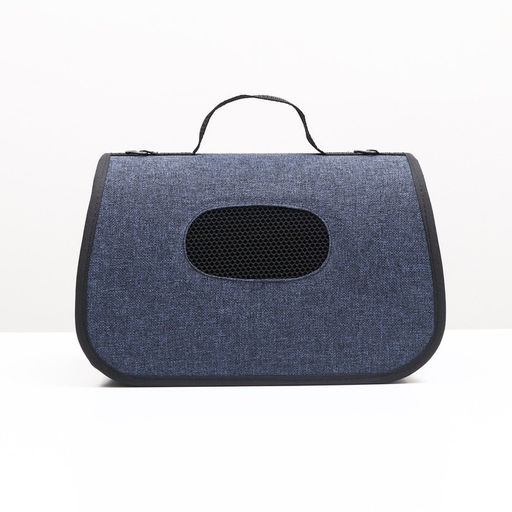 Сумка - переноска для животных Карпетбеггер с окном, 32,5 х 19,5 х 19,5 см, синяя - Пижон фото 3