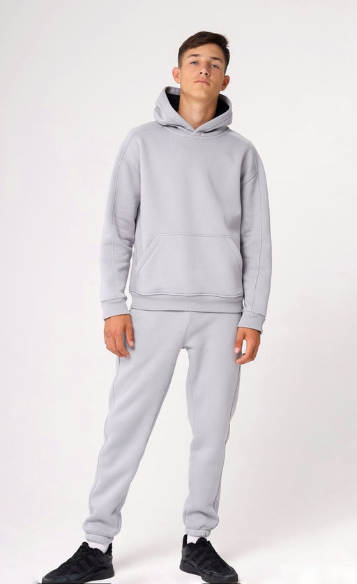 Худи утепленное мужское, грей - Inzibe фото 5