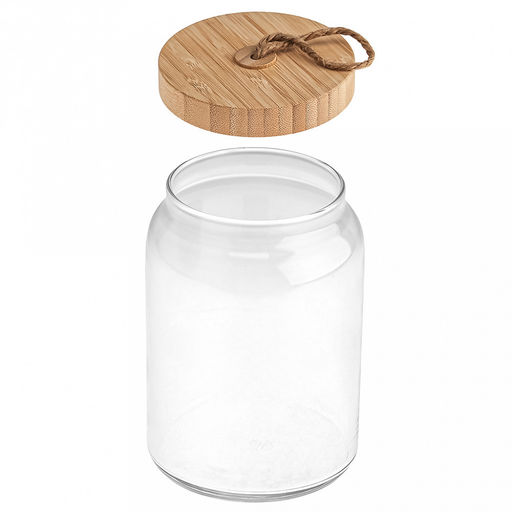 Банка стеклянная Вуди (Woody) 860мл, h13,8см, бамбуковая крышка, Pasabahce (Россия) - Домашняя мода фото 3