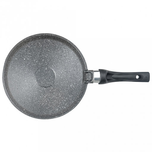 Сковорода блинная с тефлоновым покрытием д22см "Графит", h2см, s0,3см, ручка из термостойкого пластика (Россия)