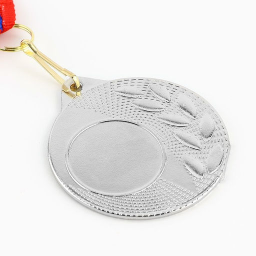 Медаль под нанесение серебро, d=5 см, с лентой