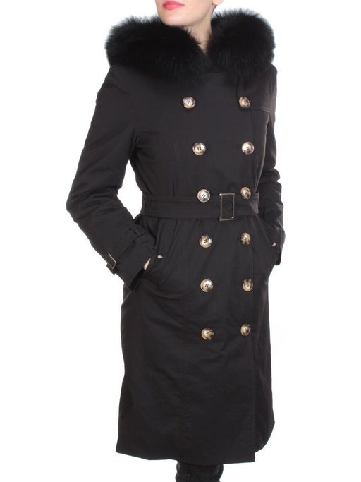 21002 BLACK Пальто зимнее женское MAILILUO (150 гр. холлофайбера)
