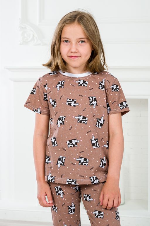 Пижама подростковая из футболки и бридж из кулирки Коровы - Амадэль фото 8