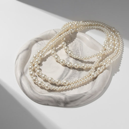 Бусы «Жемчуг» трансформер, шар №4,8, цвет белый в серебре, 150 см