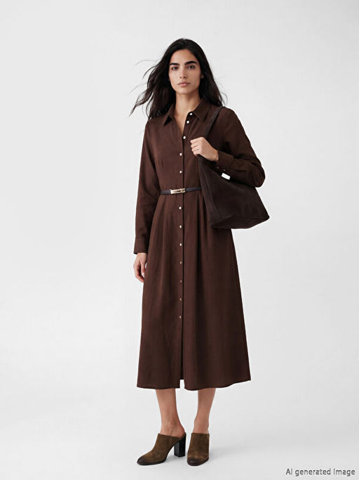 Kemerli G?mlek Elbise